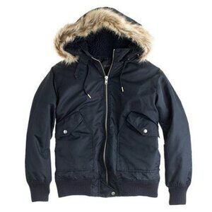 J.Crew Hooded Bomber Jacket